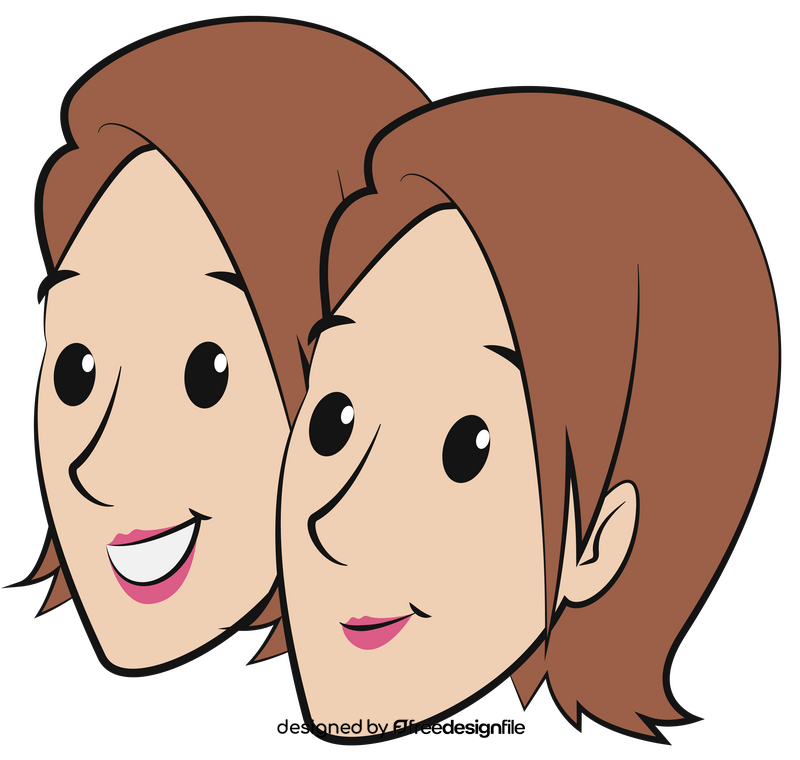 Twins sisters clipart