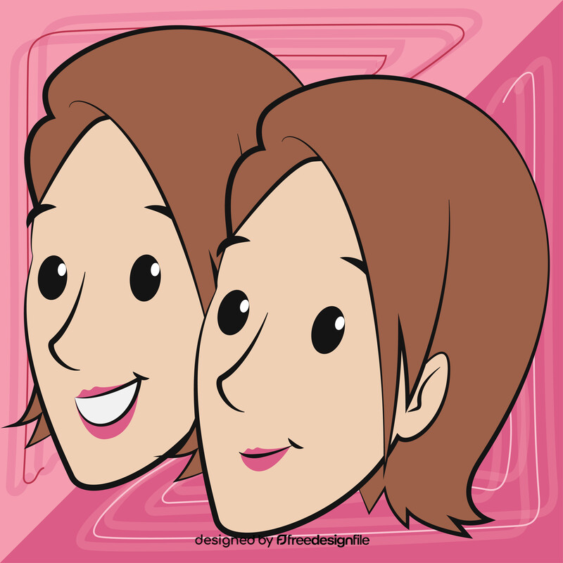 Twins sisters vector