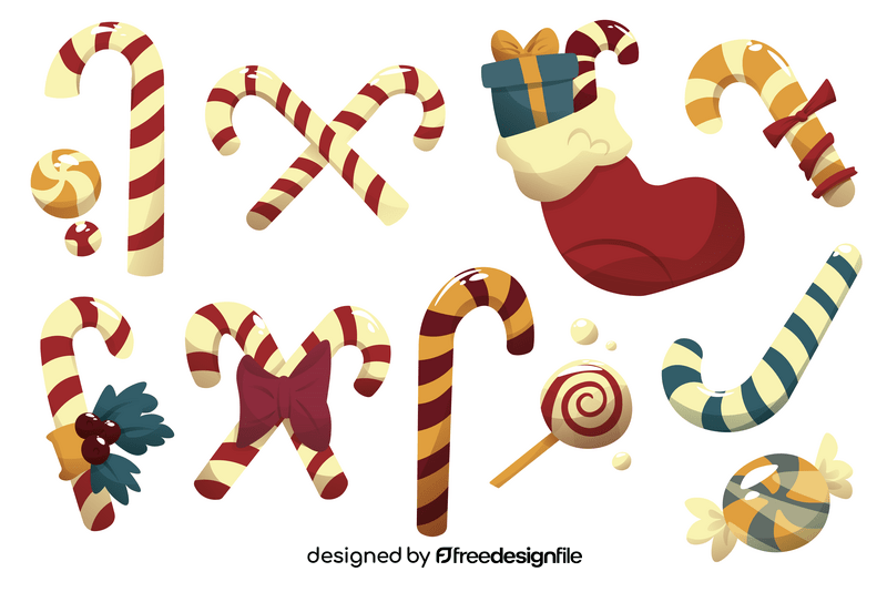 Candy Cane set vector