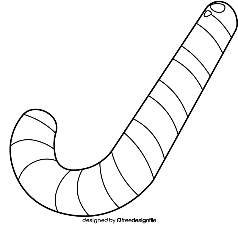 Candy Cane black and white clipart