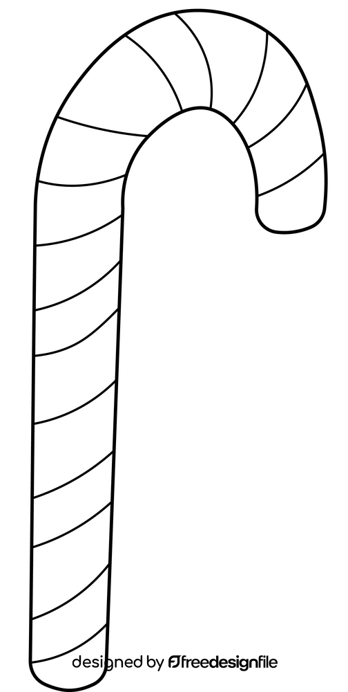 Candy cane drawing black and white clipart