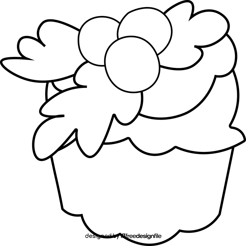 Christmas Cake Mistletoe black and white clipart