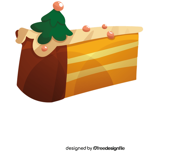 Christmas cake, piece of pie clipart