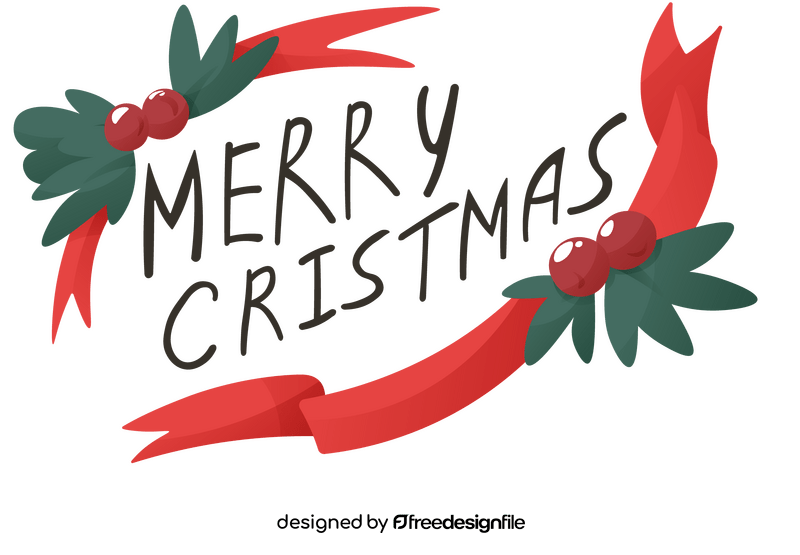 Christmas Card ribbon clipart