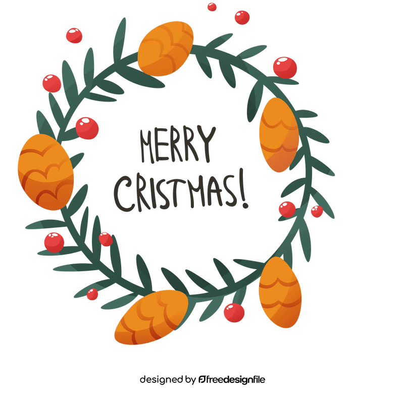 Christmas Card wreath clipart