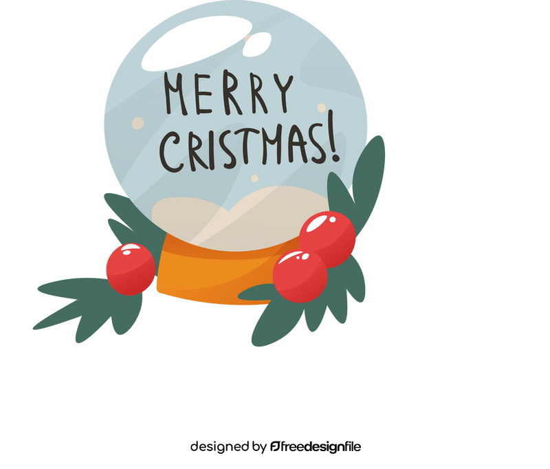 Christmas Card snowball clipart