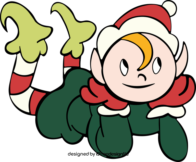 Cute christmas elf clipart