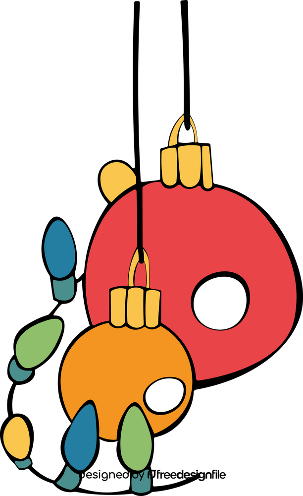 Christmas lights decorations clipart