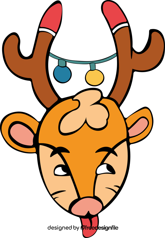 Christmas lights reindeer clipart