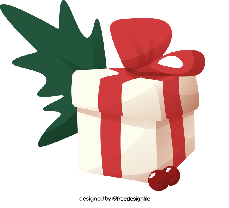 Christmas gift, mistletoe clipart