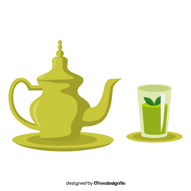Moroccan mint tea clipart