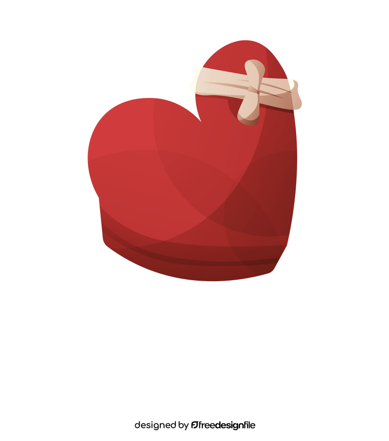 Christmas gift, heart present clipart