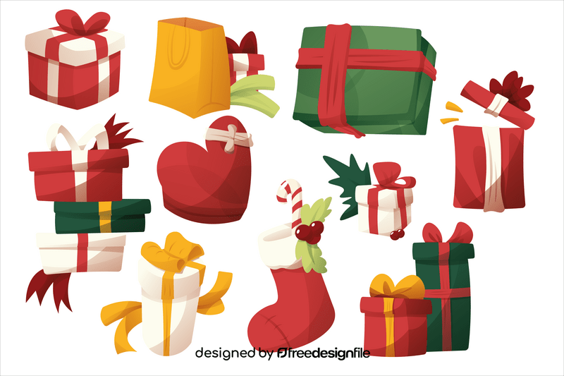 Christmas Presents set vector