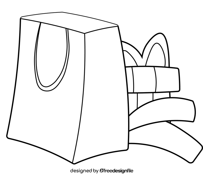 Christmas presents, purchases black and white clipart