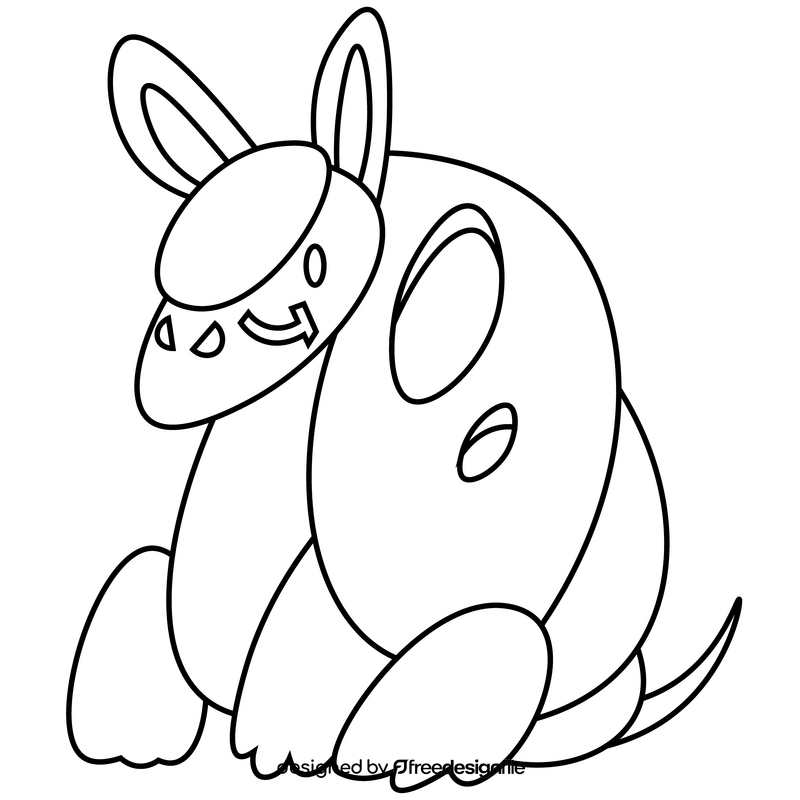 Armadillo sitting black and white clipart free download