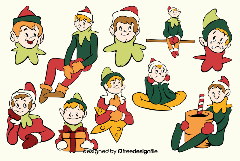 Elf on the shelf set vector