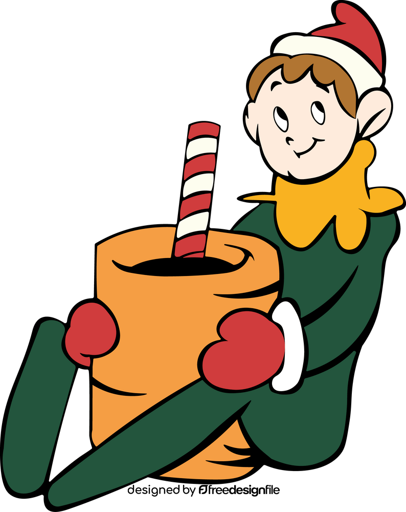 Cute elf on the shelf clipart