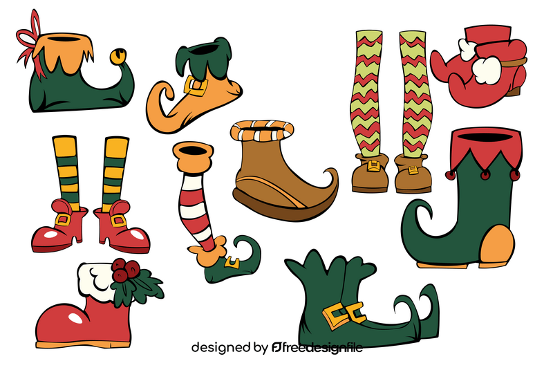 Elf shoes set vector