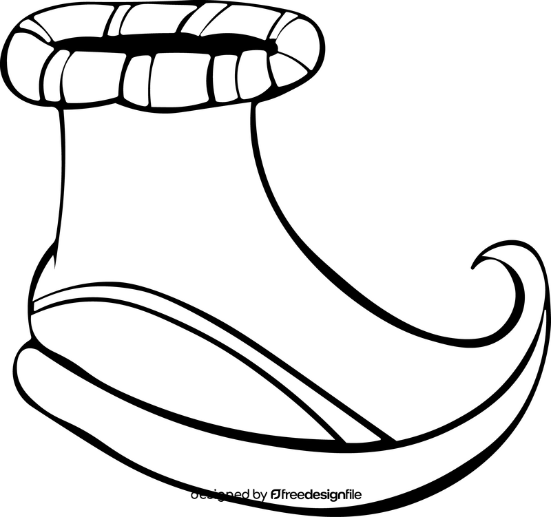 Elf shoes leather black and white clipart