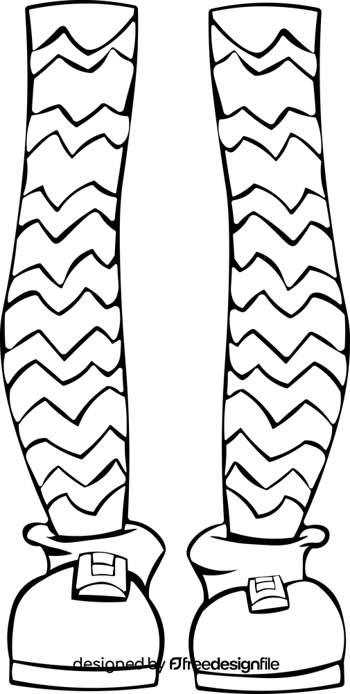 Elf Shoes Tights Green Red black and white clipart