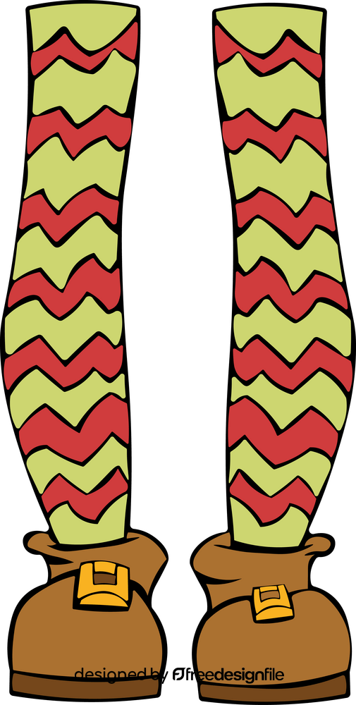 Elf Shoes Tights Green Red clipart