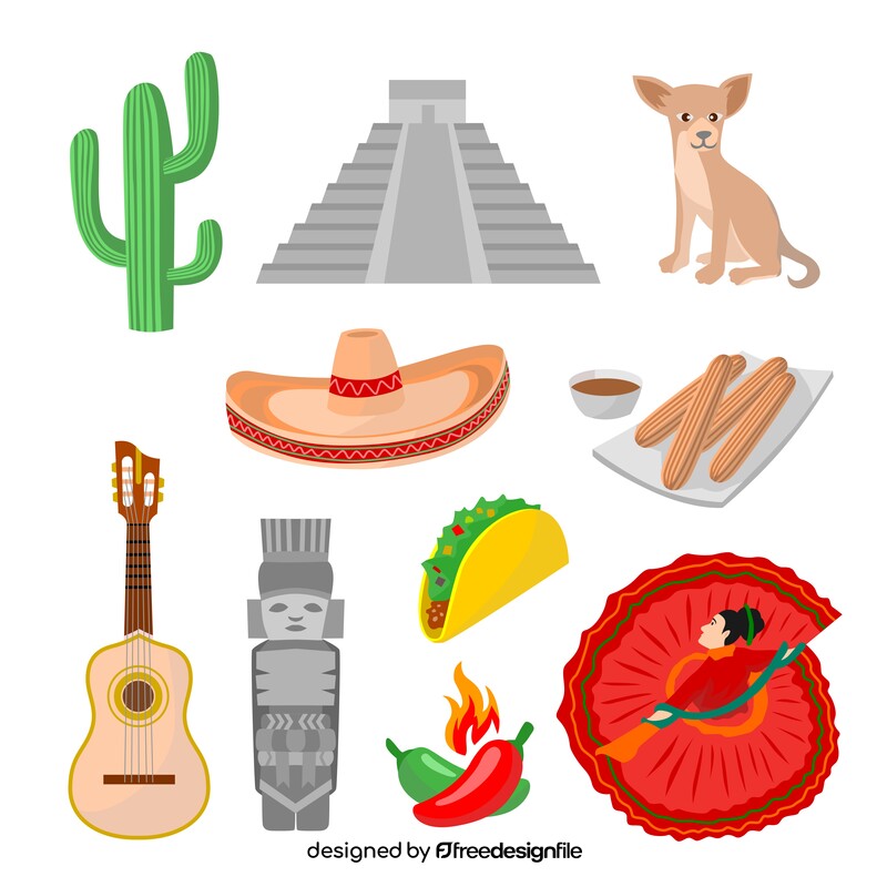 Mexico traditional symbols vector
