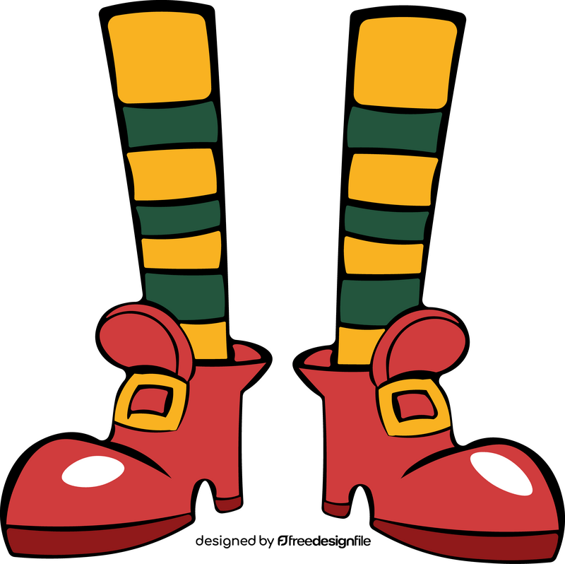 Elf Shoe Tights Green Yellow clipart