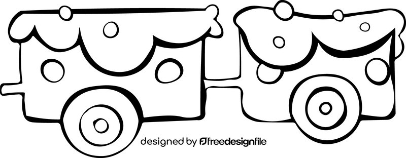 Gingerbread carriage black and white clipart