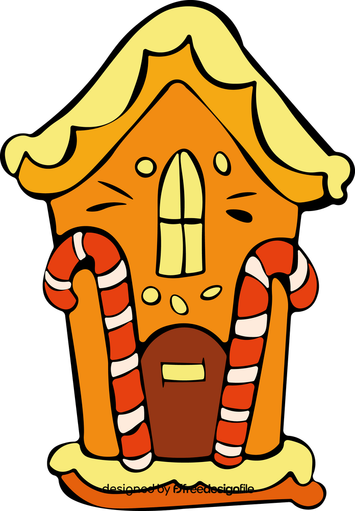 Gingerbread House candy cane clipart