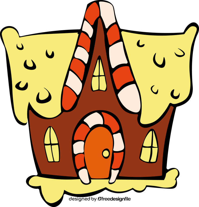 Gingerbread House candy cane clipart