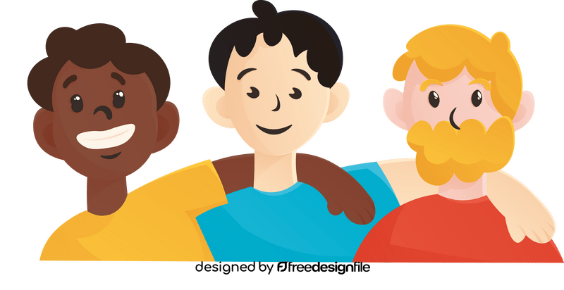 Boys hug clipart