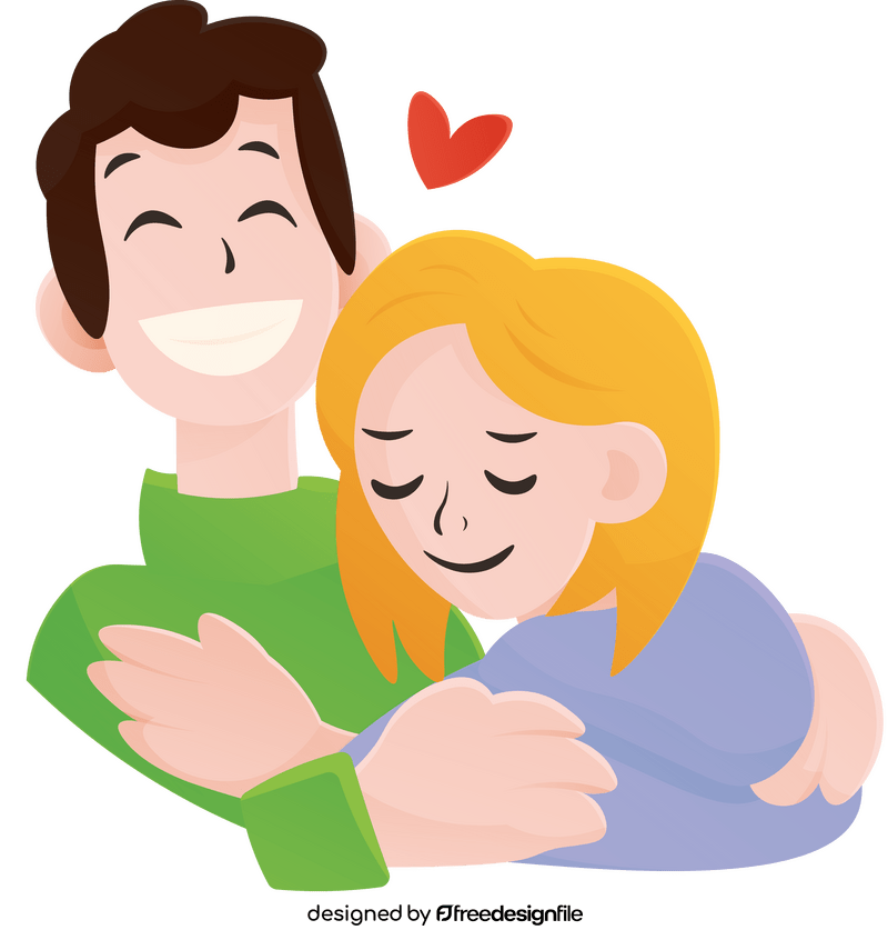 Couple hugging clipart