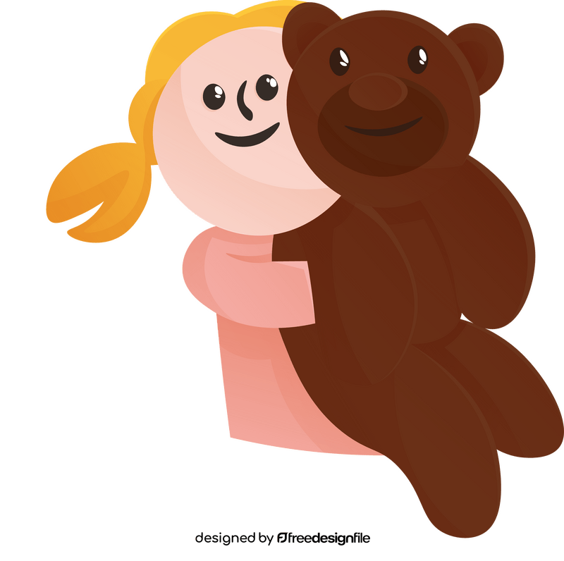 Teddy bear hugging clipart