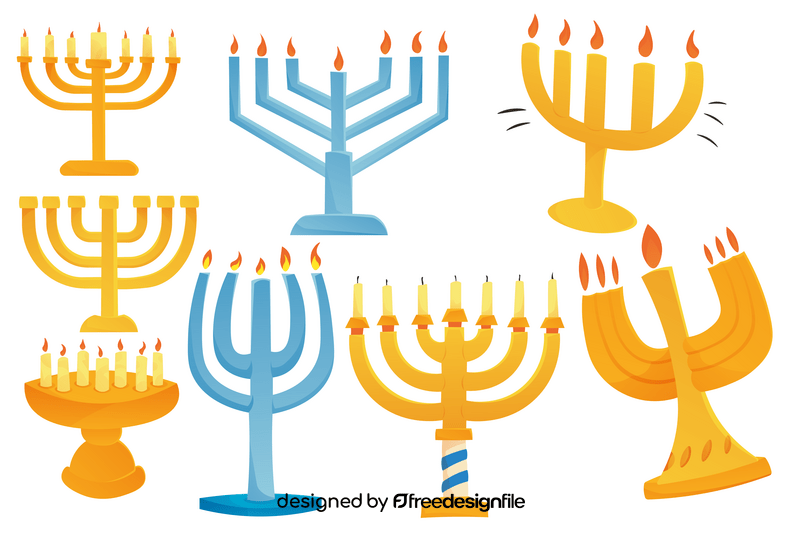 Menorah set vector