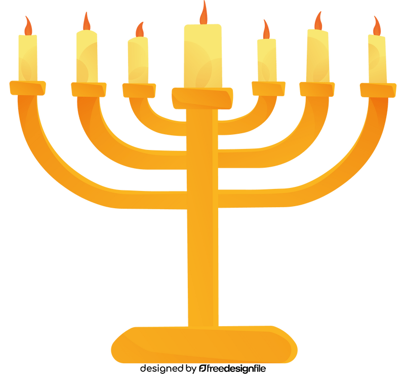 Hanukkah menorah gold clipart