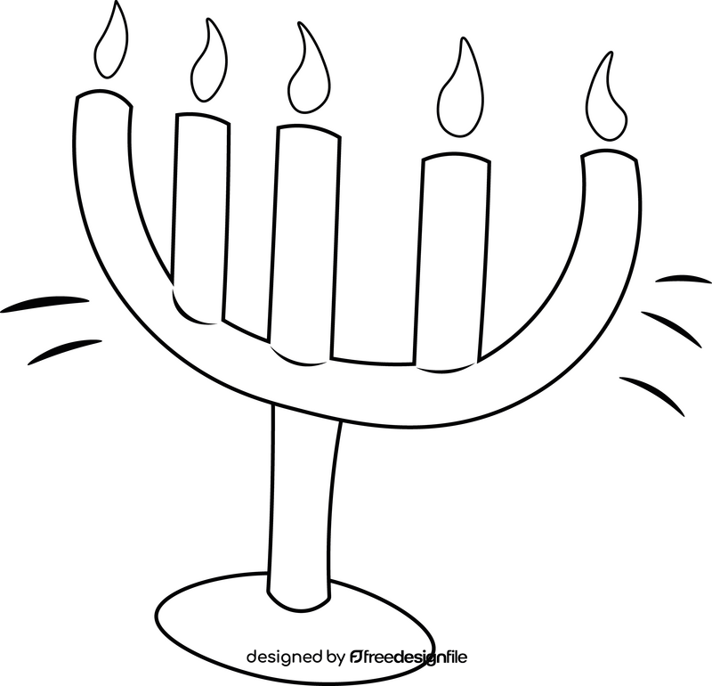 Hanukkah menorah black and white clipart