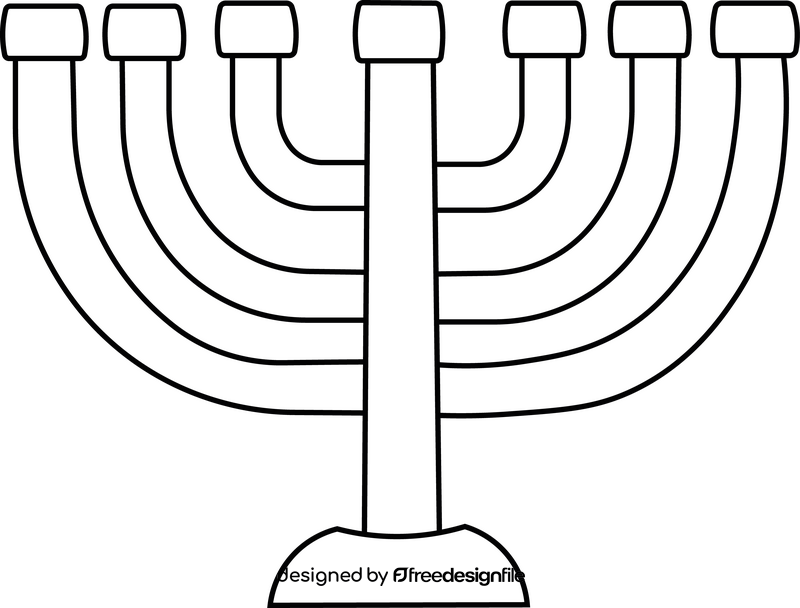 Menorah black and white clipart