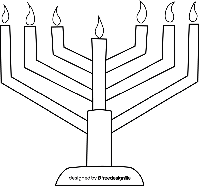 Menorah Metal black and white clipart