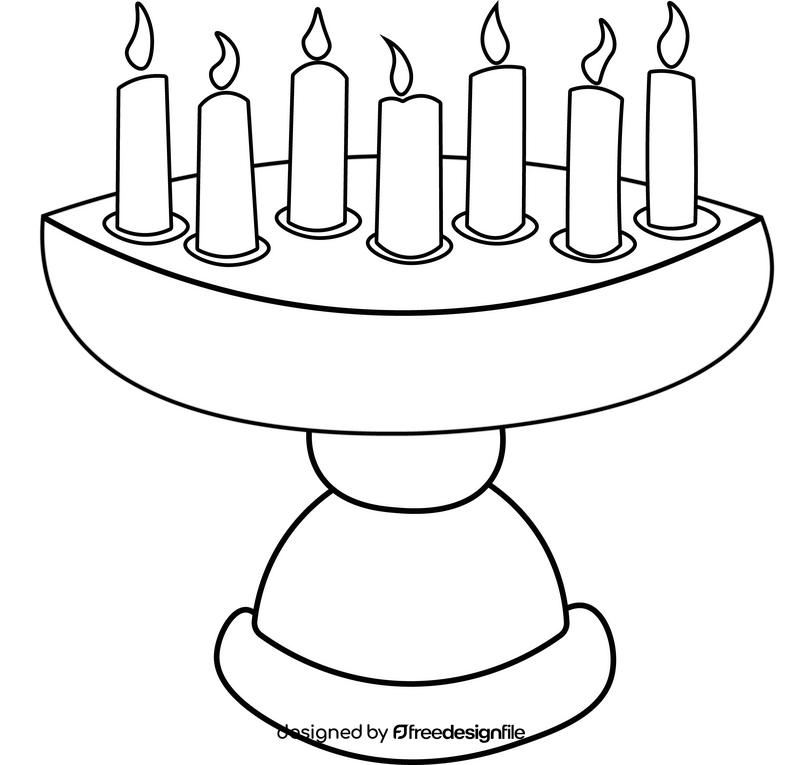 Hanukkah menorah black and white clipart