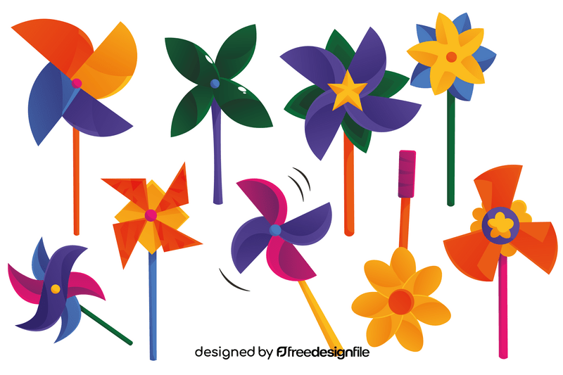 Pinwheel set vector