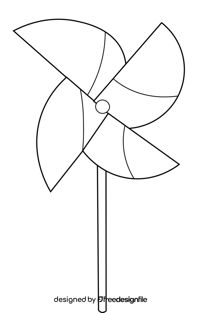 Pinwheel black and white clipart