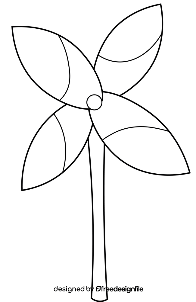 Cute Pinwheel black and white clipart