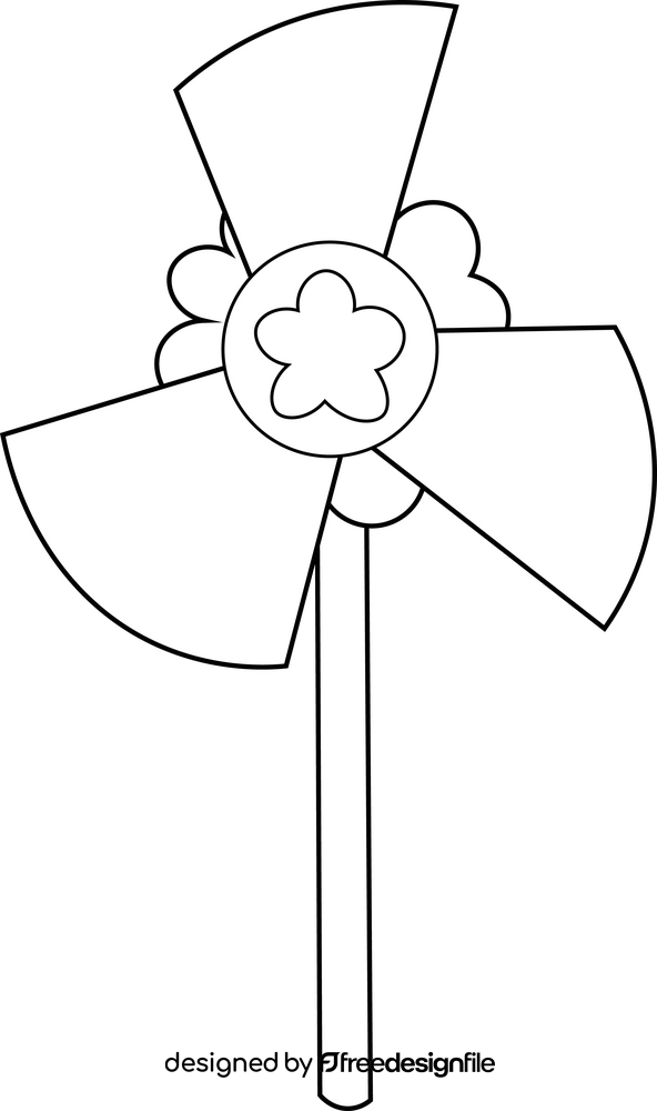 Pinwheel black and white clipart