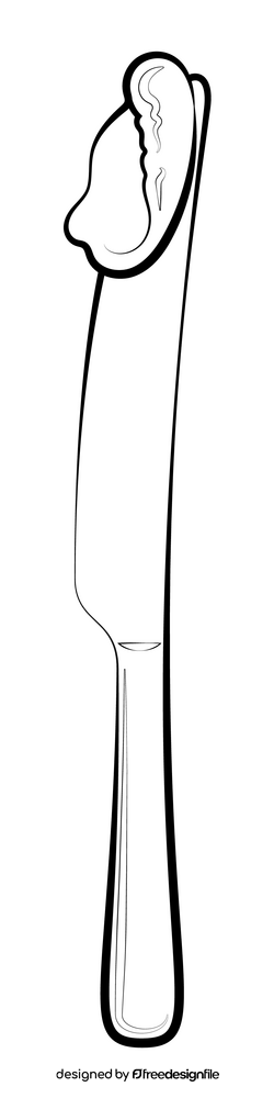 Butter knife drawing black and white clipart