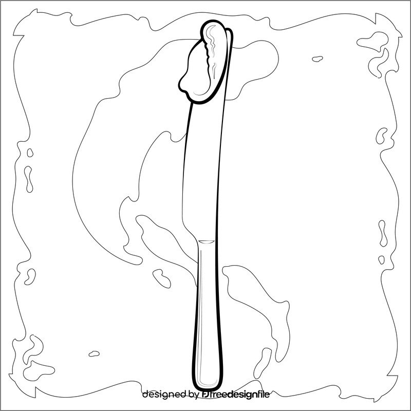 Butter knife drawing black and white vector