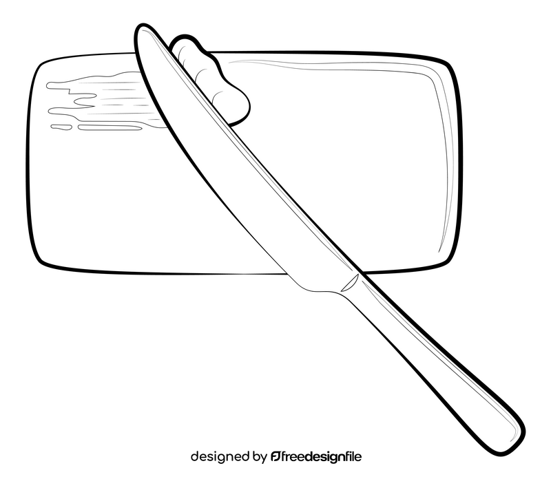 Butter knife black and white clipart