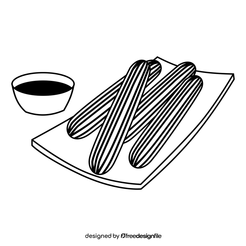 Churros black and white clipart