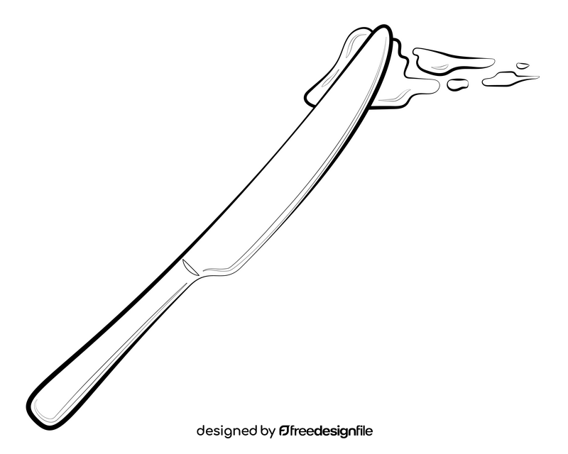 Butter knife drawing black and white clipart