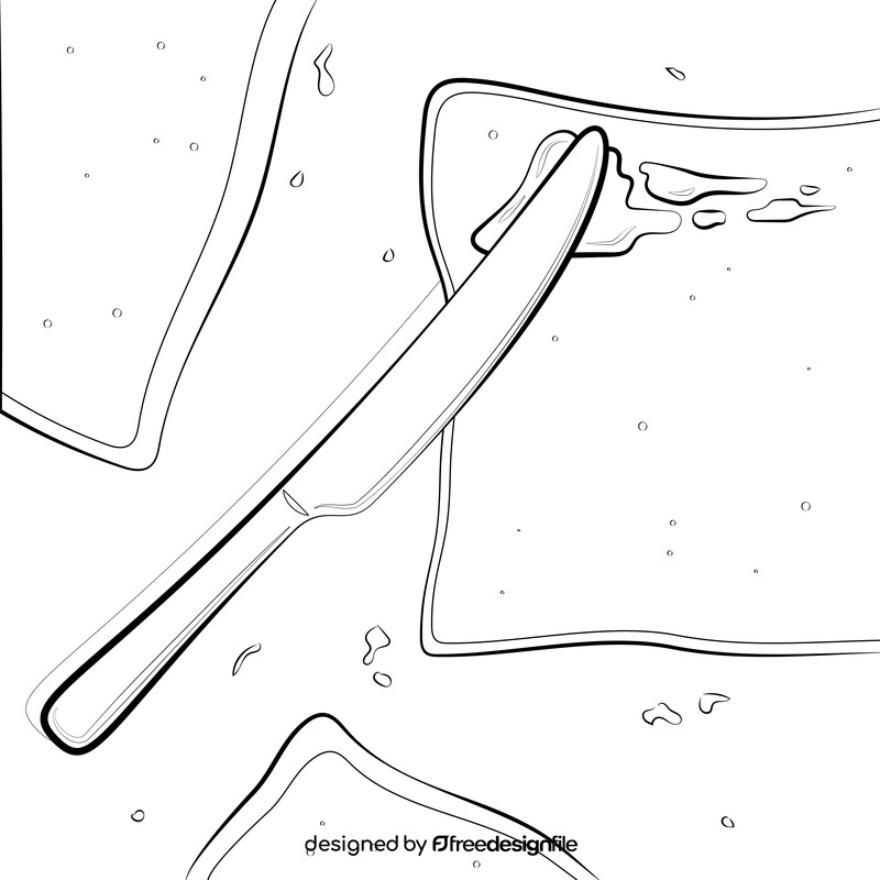 Butter knife drawing black and white vector