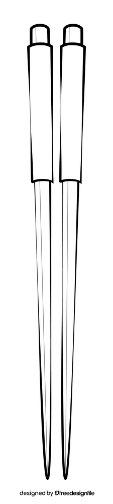 Chopsticks drawing black and white clipart